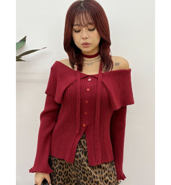 EVRIS「チョーカーオフショルニットトップス」|ニット・セーター|