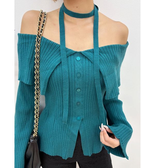 EVRIS「チョーカーオフショルニットトップス」|ニット・セーター|