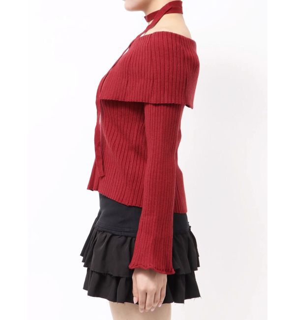 EVRIS「チョーカーオフショルニットトップス」|ニット・セーター|