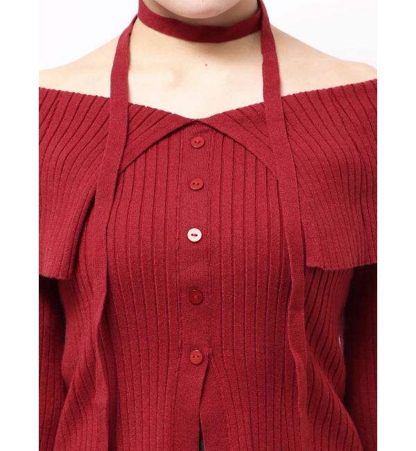 EVRIS「チョーカーオフショルニットトップス」|ニット・セーター|