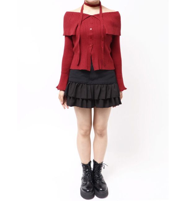 EVRIS「チョーカーオフショルニットトップス」|ニット・セーター|