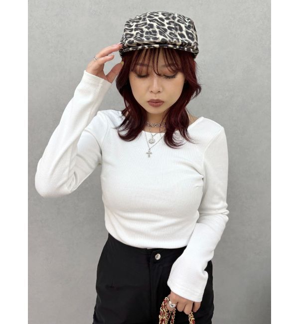 EVRIS「【WEB限定】バックオープンリブトップス」|Tシャツ・カットソー|