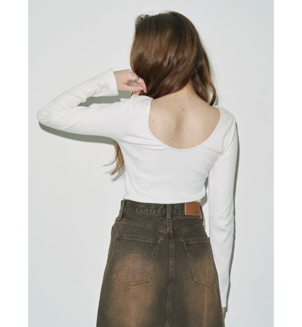 EVRIS「【WEB限定】バックオープンリブトップス」|Tシャツ・カットソー|