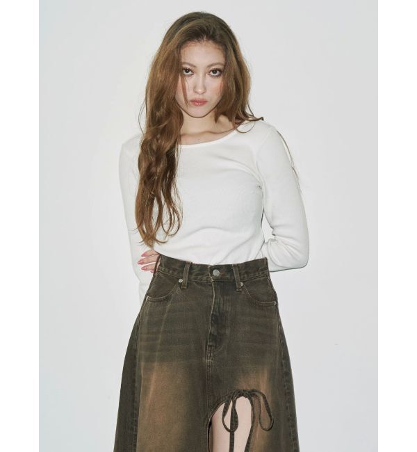 EVRIS「【WEB限定】バックオープンリブトップス」|Tシャツ・カットソー|