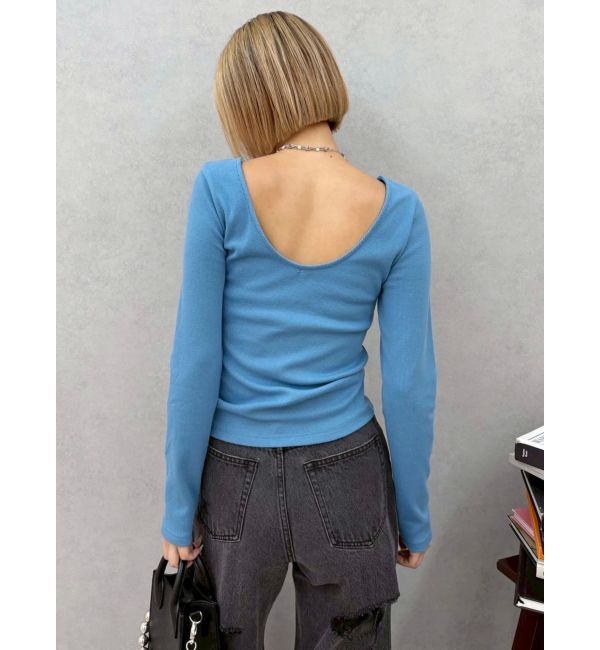 EVRIS「【WEB限定】バックオープンリブトップス」|Tシャツ・カットソー|