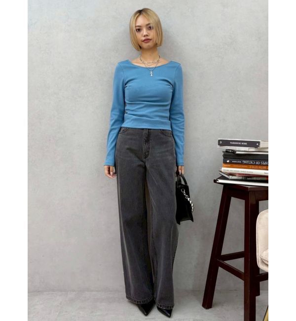 EVRIS「【WEB限定】バックオープンリブトップス」|Tシャツ・カットソー|