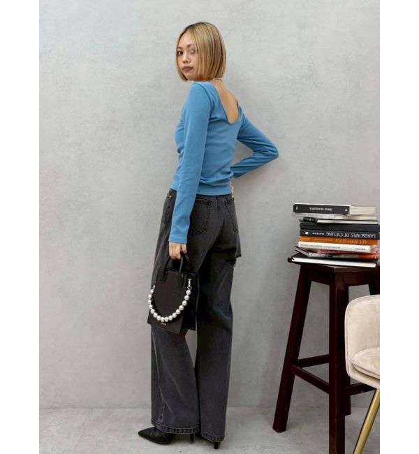 EVRIS「【WEB限定】バックオープンリブトップス」|Tシャツ・カットソー|