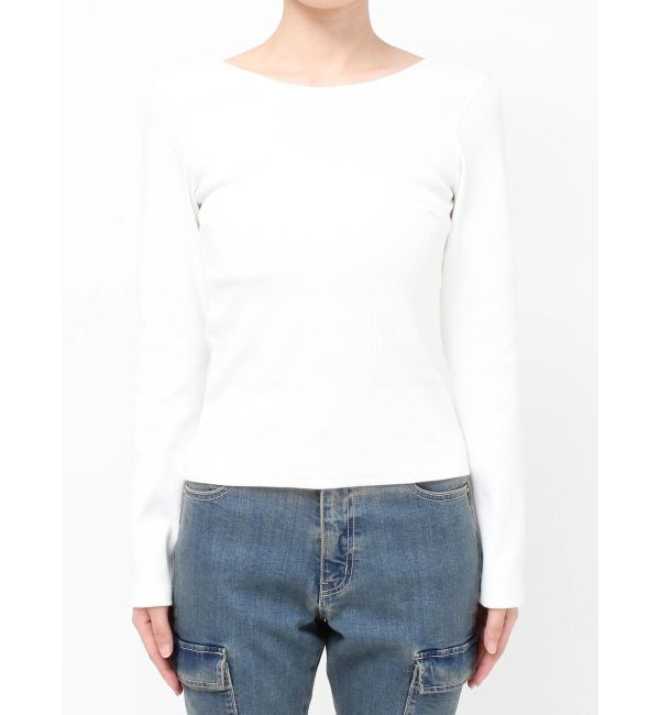 EVRIS「【WEB限定】バックオープンリブトップス」|Tシャツ・カットソー|