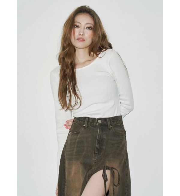 EVRIS「【WEB限定】バックオープンリブトップス」|Tシャツ・カットソー|