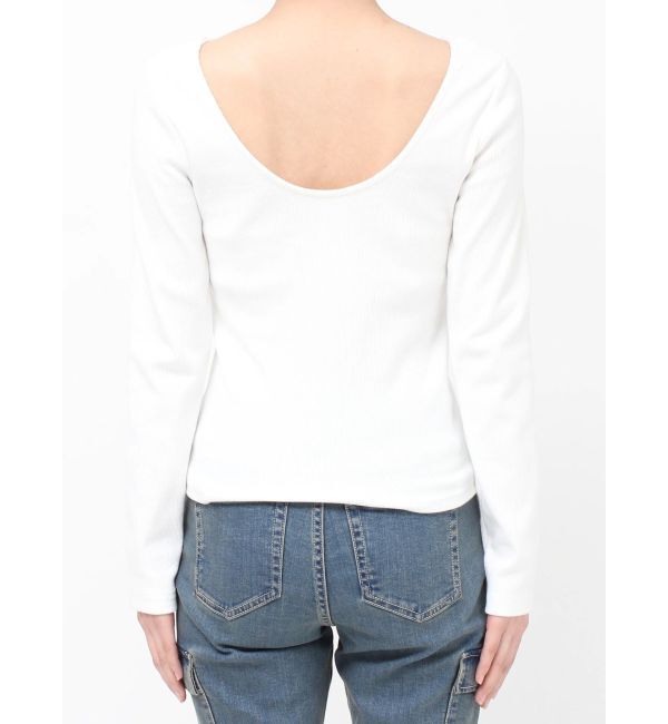 EVRIS「【WEB限定】バックオープンリブトップス」|Tシャツ・カットソー|