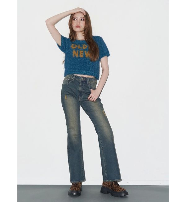 EVRIS「ジャガードロゴシャギーニットトップス」|ニット・セーター|