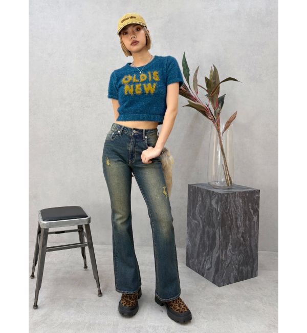 EVRIS「ジャガードロゴシャギーニットトップス」|ニット・セーター|