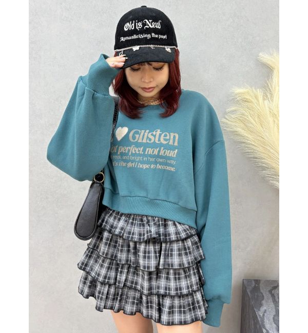 EVRIS「グラフィックショートスウェット」|スウェット・ジャージ|グリーン