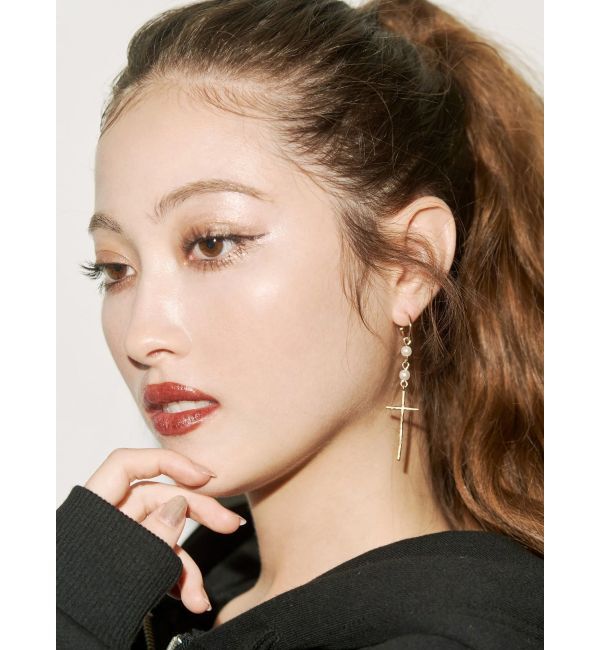 EVRIS「LONG CROSS MOTIF ピアス」|ピアス|