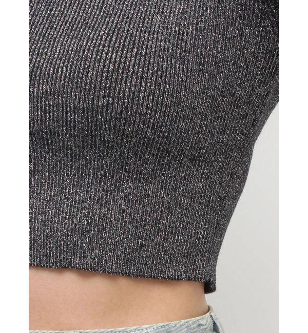 EVRIS「オープンアームラメチャームニットトップス」|ニット・セーター|