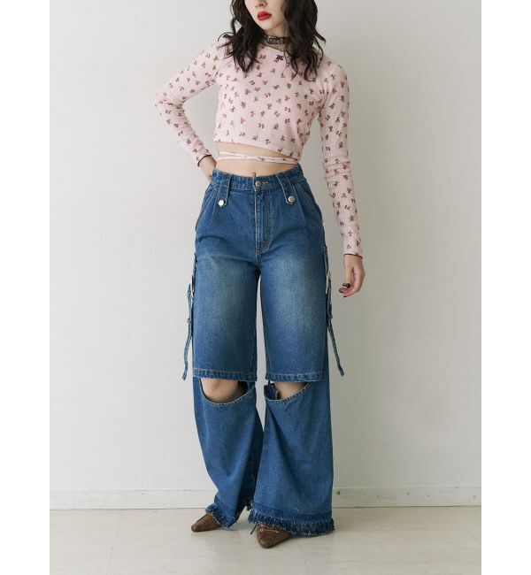 jouetie「バックオープンロゴトップス」|Tシャツ・カットソー|