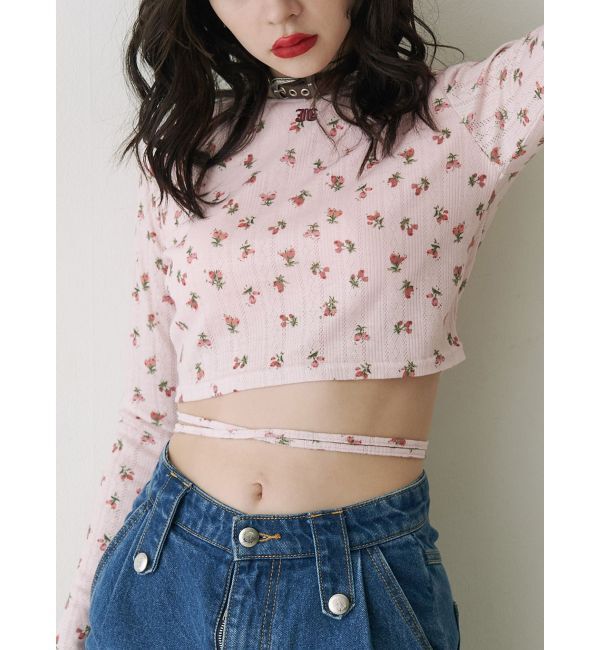 jouetie「バックオープンロゴトップス」|Tシャツ・カットソー|ピンク