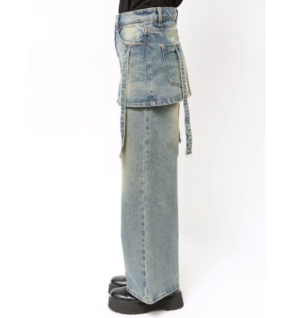 jouetie「スカートドッキングルーズパンツ」|デニム|
