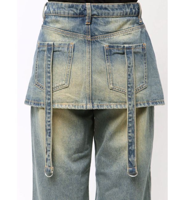 jouetie「スカートドッキングルーズパンツ」|デニム|