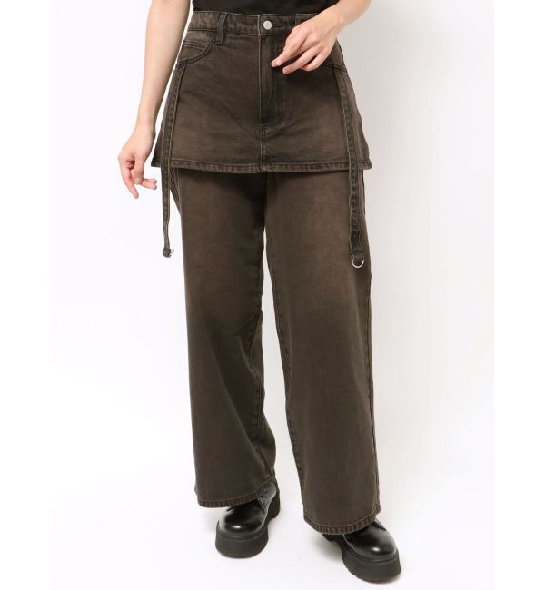 jouetie「スカートドッキングルーズパンツ」|デニム|