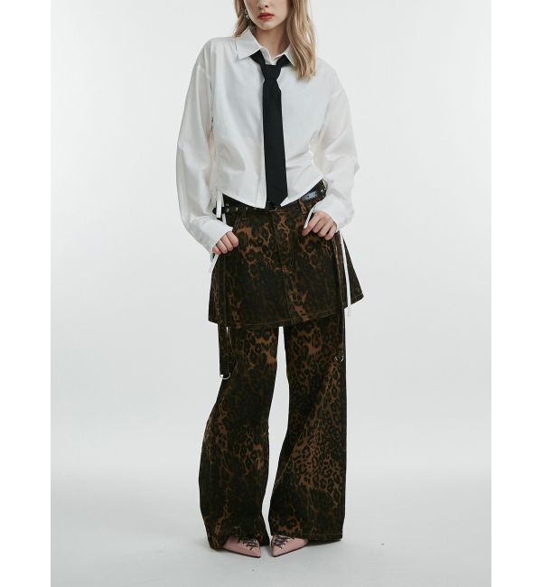 jouetie「スカートドッキングルーズパンツ」|デニム|