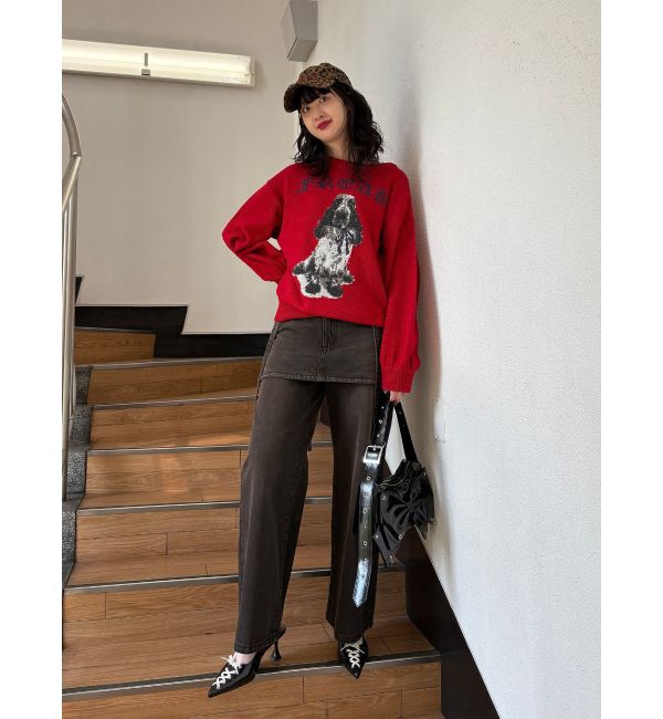 jouetie「スカートドッキングルーズパンツ」|デニム|