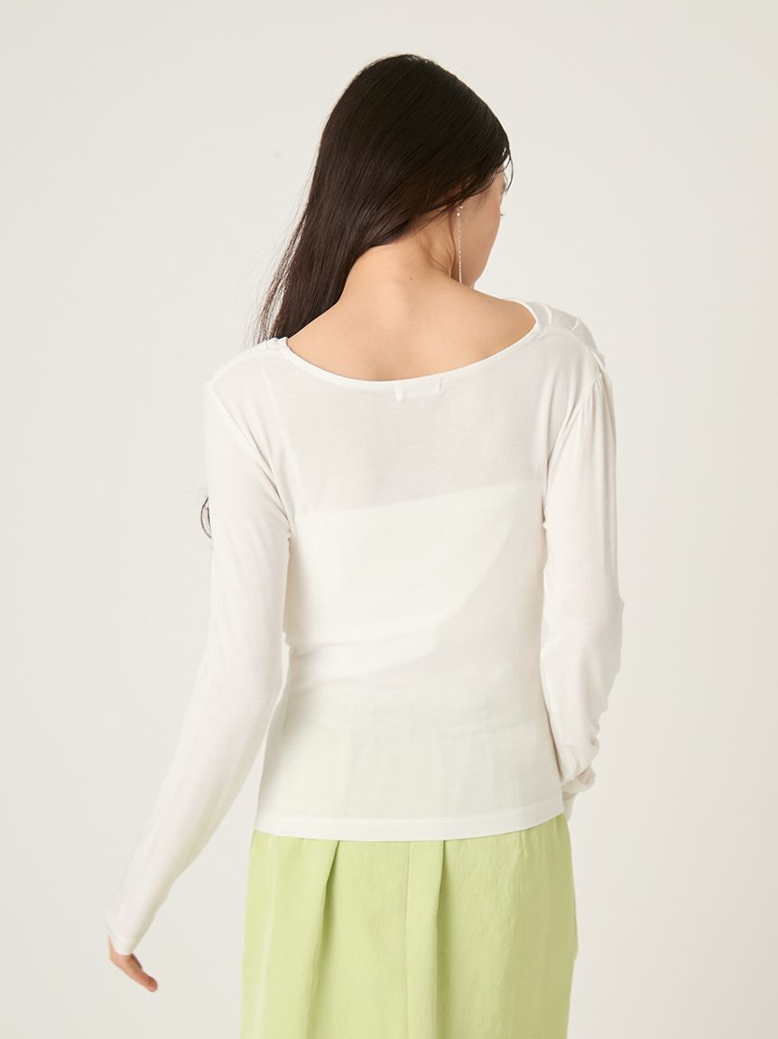 FRAY I.D「2wayデコルテタックドレープトップス」|Tシャツ・カットソー|