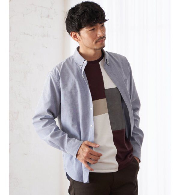 ikka「ポンチブロックスロンT」|Tシャツ・カットソー|