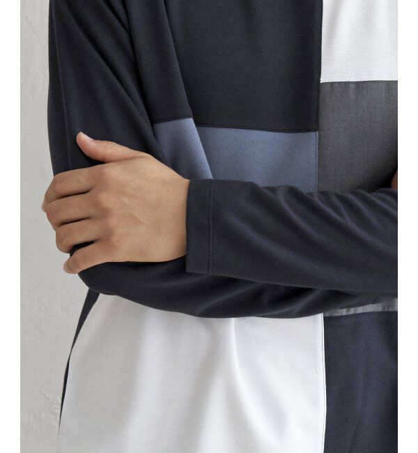 ikka「ポンチブロックスロンT」|Tシャツ・カットソー|