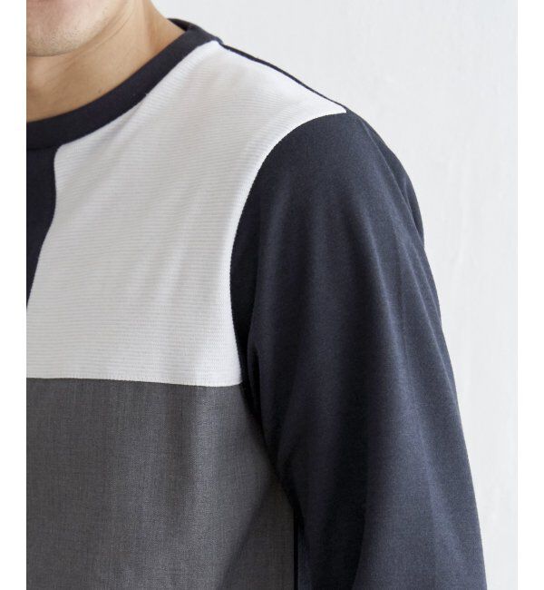 ikka「ポンチブロックスロンT」|Tシャツ・カットソー|