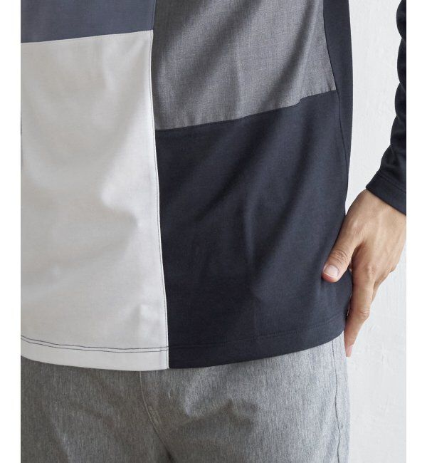 ikka「ポンチブロックスロンT」|Tシャツ・カットソー|