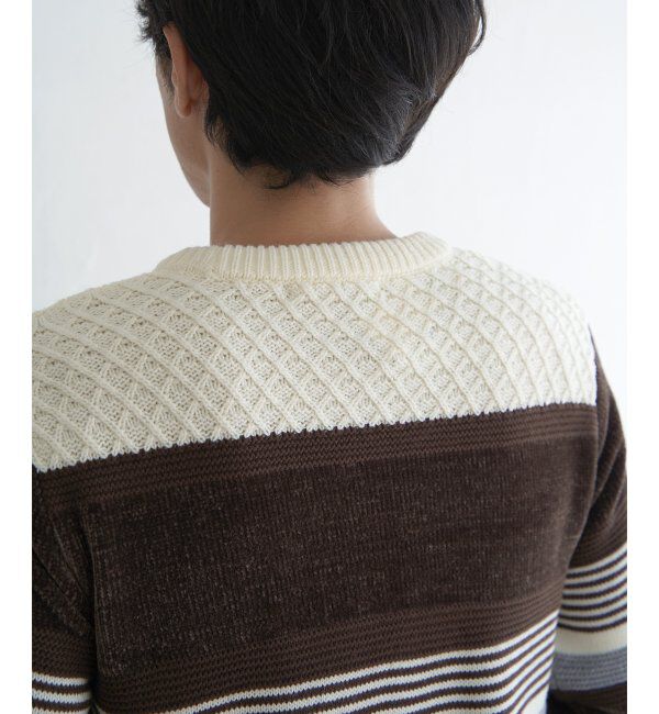 ikka「モールミックスボーダーニット」|プルオーバー|