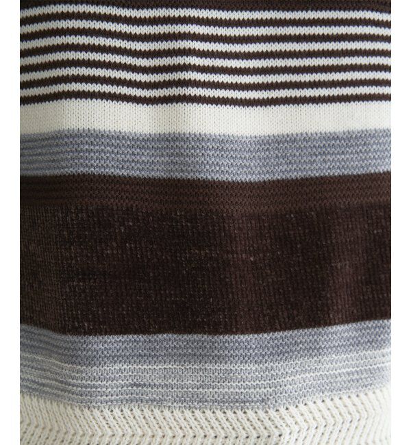 ikka「モールミックスボーダーニット」|プルオーバー|