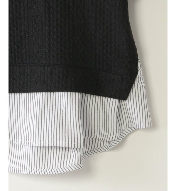 ikka kids「【親子おそろい】ケーブル柄レイヤードプルオーバー（120~160cm）」|Tシャツ・カットソー|