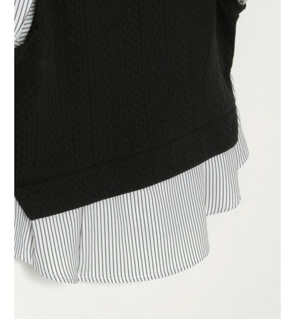 ikka kids「【親子おそろい】ケーブル柄レイヤードプルオーバー（120~160cm）」|Tシャツ・カットソー|