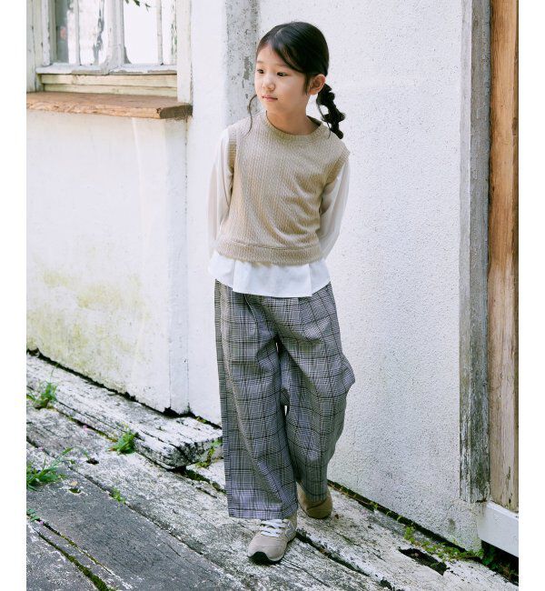 ikka kids「【親子おそろい】ケーブル柄レイヤードプルオーバー（120~160cm）」|Tシャツ・カットソー|