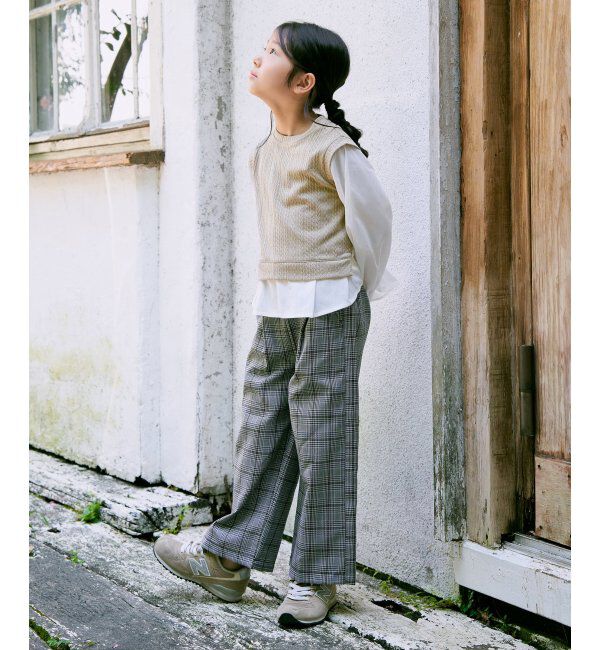 ikka kids「【親子おそろい】ケーブル柄レイヤードプルオーバー（120~160cm）」|Tシャツ・カットソー|