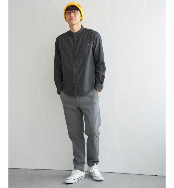 ikka「イージーケアフランネルバンドカラー」|シャツ・ブラウス|