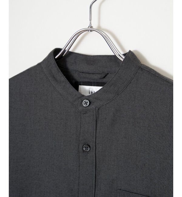 ikka「イージーケアフランネルバンドカラー」|シャツ・ブラウス|