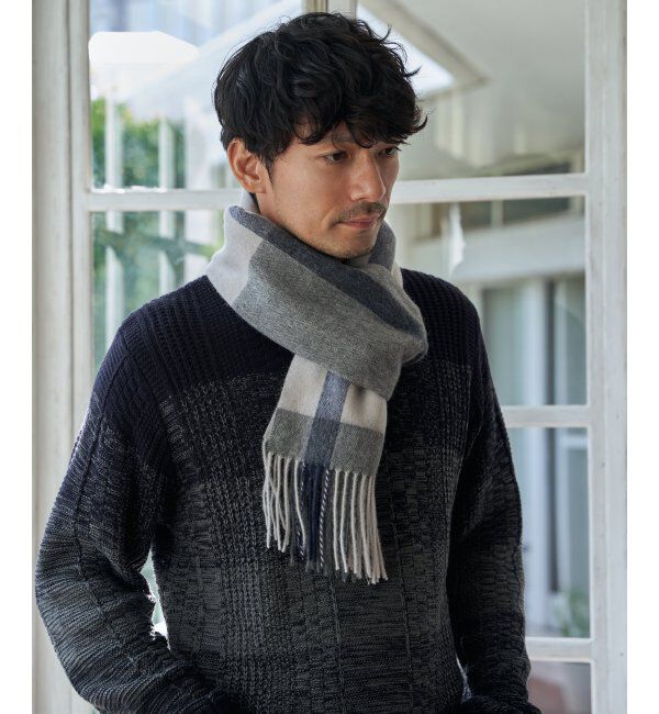 ikka「ウールパネルヘリンボーンマフラー」|マフラー|