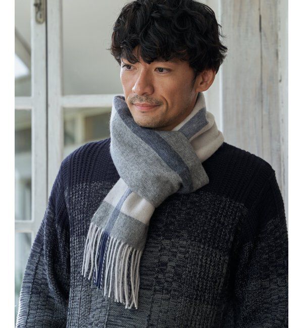 ikka「ウールパネルヘリンボーンマフラー」|マフラー|