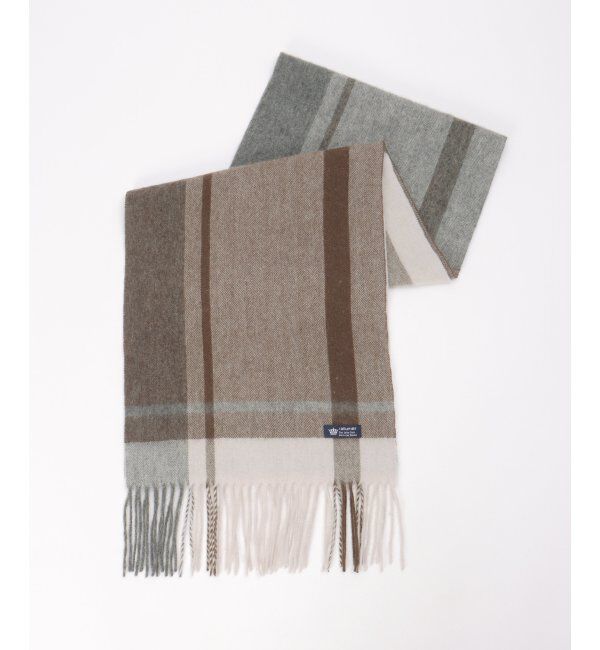 ikka「ウールパネルヘリンボーンマフラー」|マフラー|コーヒー