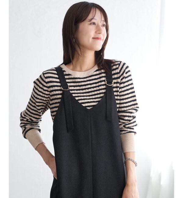 ikka「前後2WAYバックル付きジャンパースカート」|ワンピース|