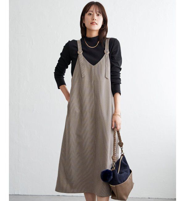 ikka「前後2WAYバックル付きジャンパースカート」|ワンピース|