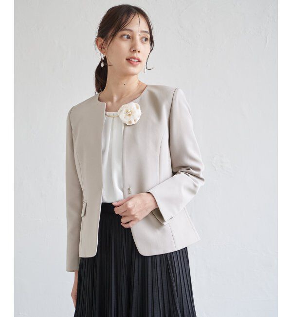 IKKA LOUNGE「【洗濯機で洗える／セットアップ対応】ウォッシャブルキーネックジャケット」|その他|