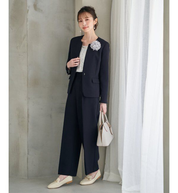 IKKA LOUNGE「【洗濯機で洗える／セットアップ対応】ウォッシャブルキーネックジャケット」|その他|