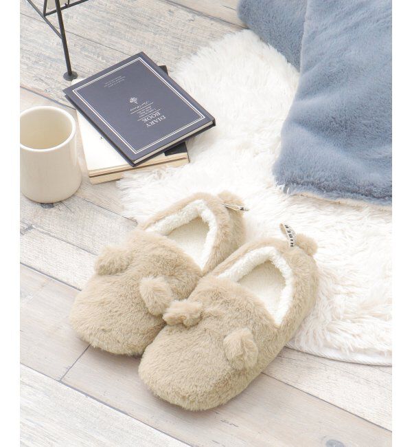 Lbc with Life「HIBARNATION クマルームシューズ」|ルームシューズ|ベージュ