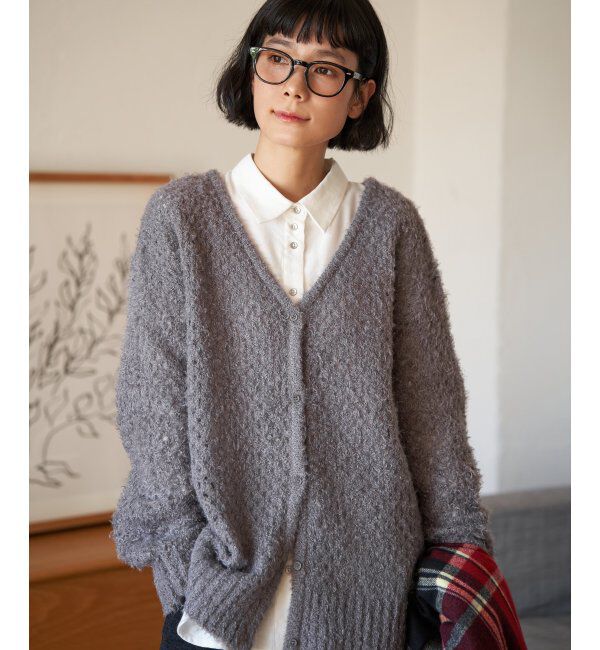 Lbc with Life「フェザーメッシュカーディガン」|カーディガン|