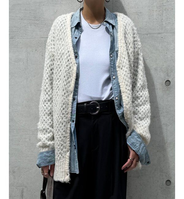 Lbc with Life「フェザーメッシュカーディガン」|カーディガン|