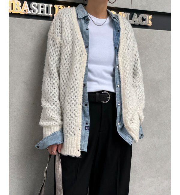 Lbc with Life「フェザーメッシュカーディガン」|カーディガン|
